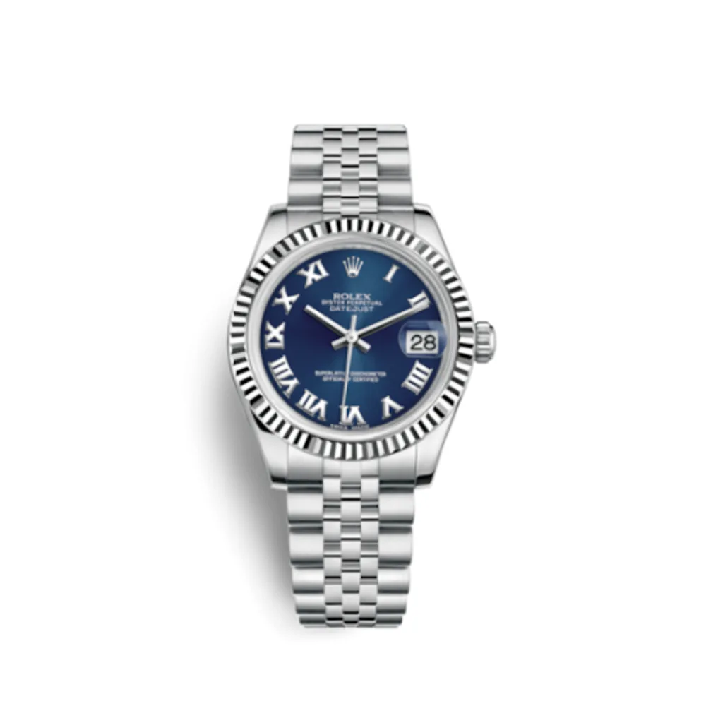 Rolex Datejust 31 Stainless Steel Fluted / Jubilee / Blue - Roman