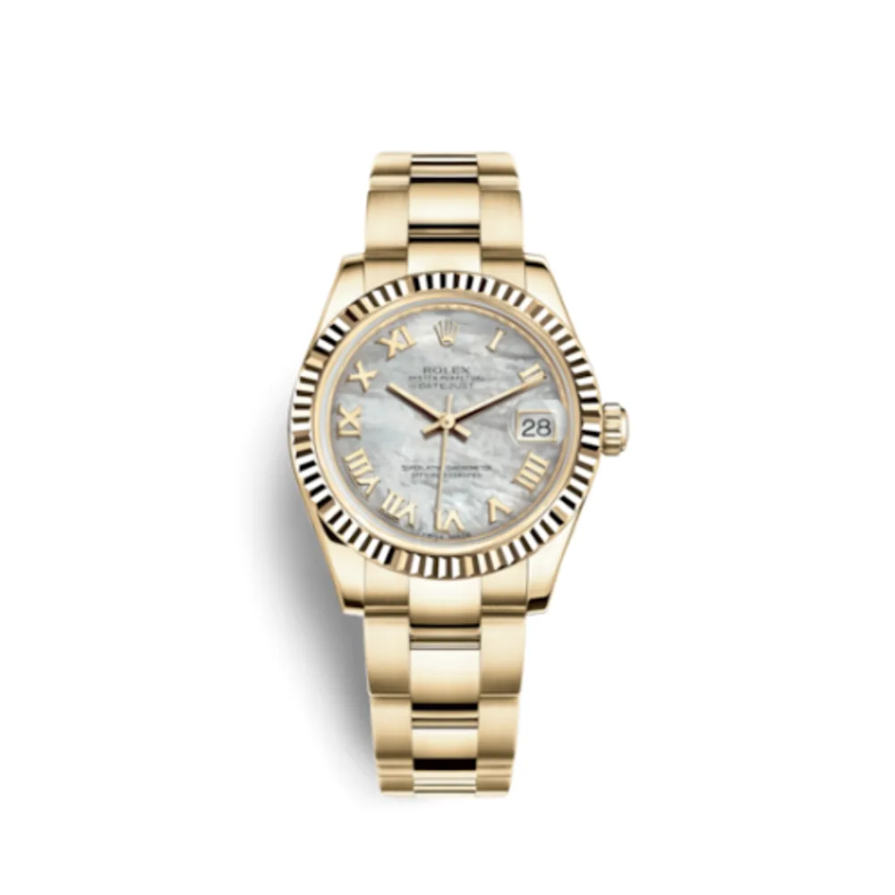 Rolex Datejust 31 Yellow Gold Fluted / Oyster / MOP Roman