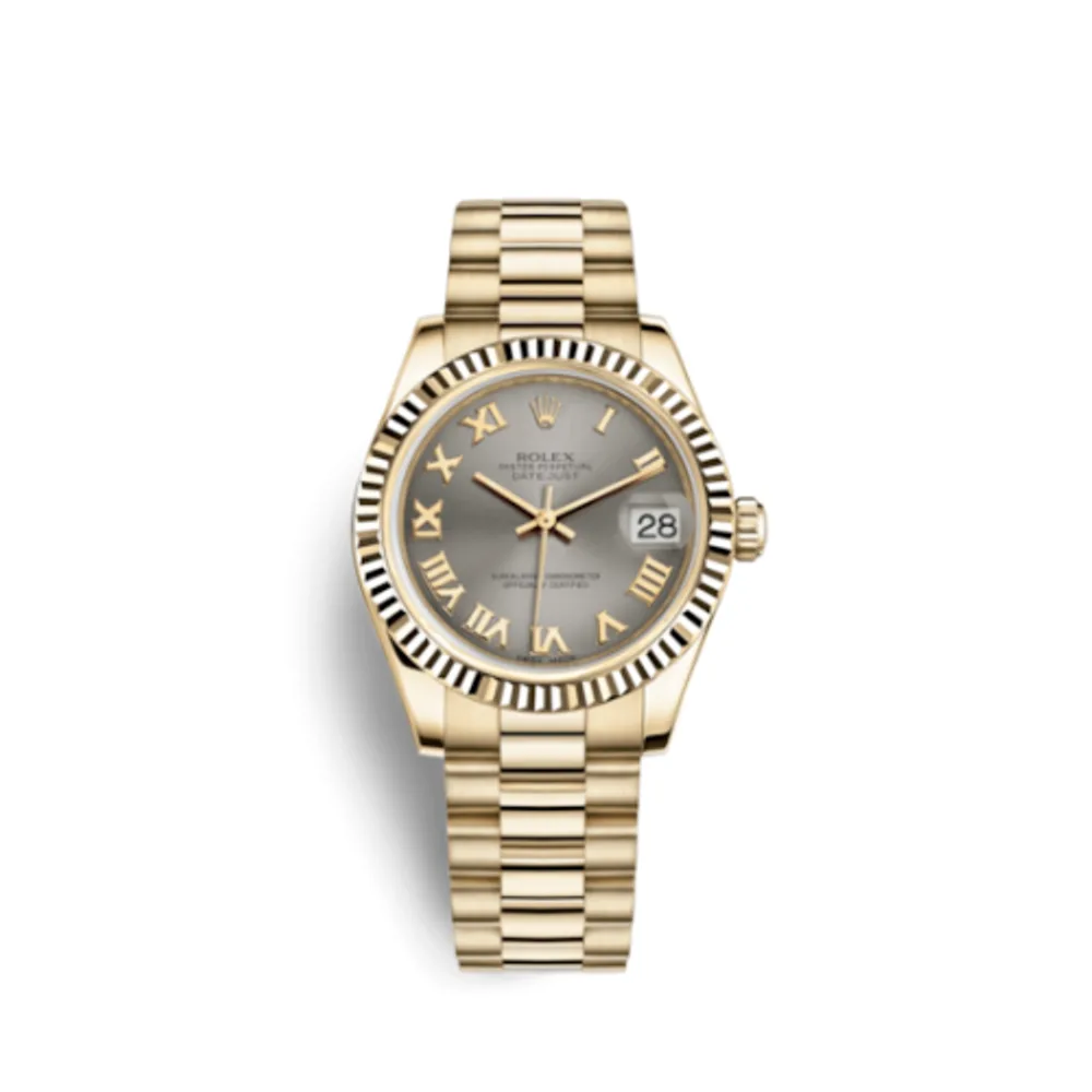 Rolex Datejust 31 Yellow Gold Fluted / President / Steel Roman