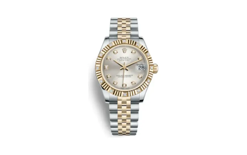 Rolex Datejust 31 Rolesor Yellow Fluted Diamond / Jubilee / Silver Diamond