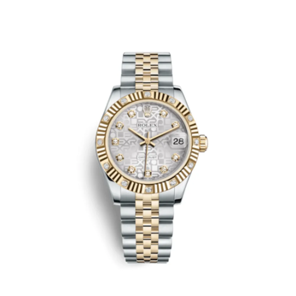 Rolex Datejust 31 Rolesor Fluted Diamond / Jubilee / Silver Computer
