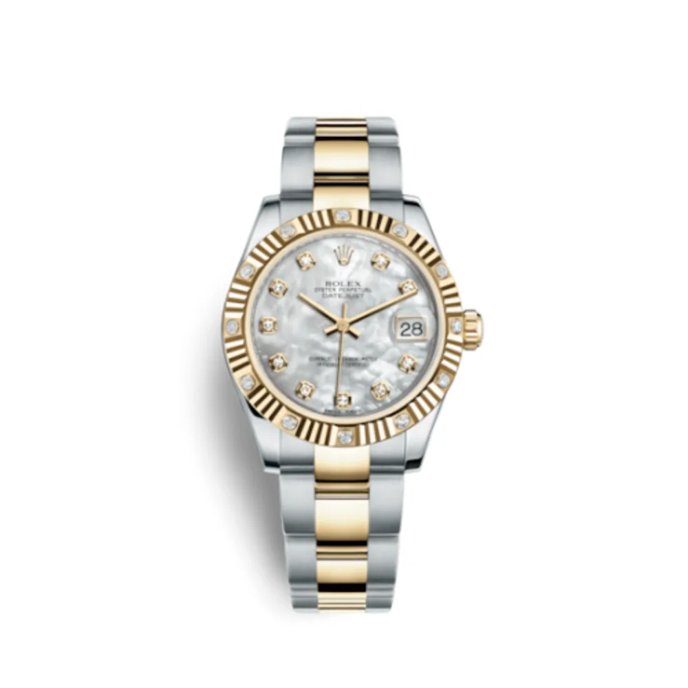 Rolex Datejust 31 Rolesor Yellow Fluted Diamond / Oyster / MOP