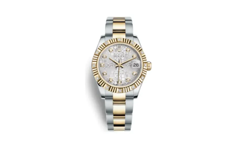 Rolex Datejust 31 Rolesor Fluted Diamond / Oyster / Silver Computer