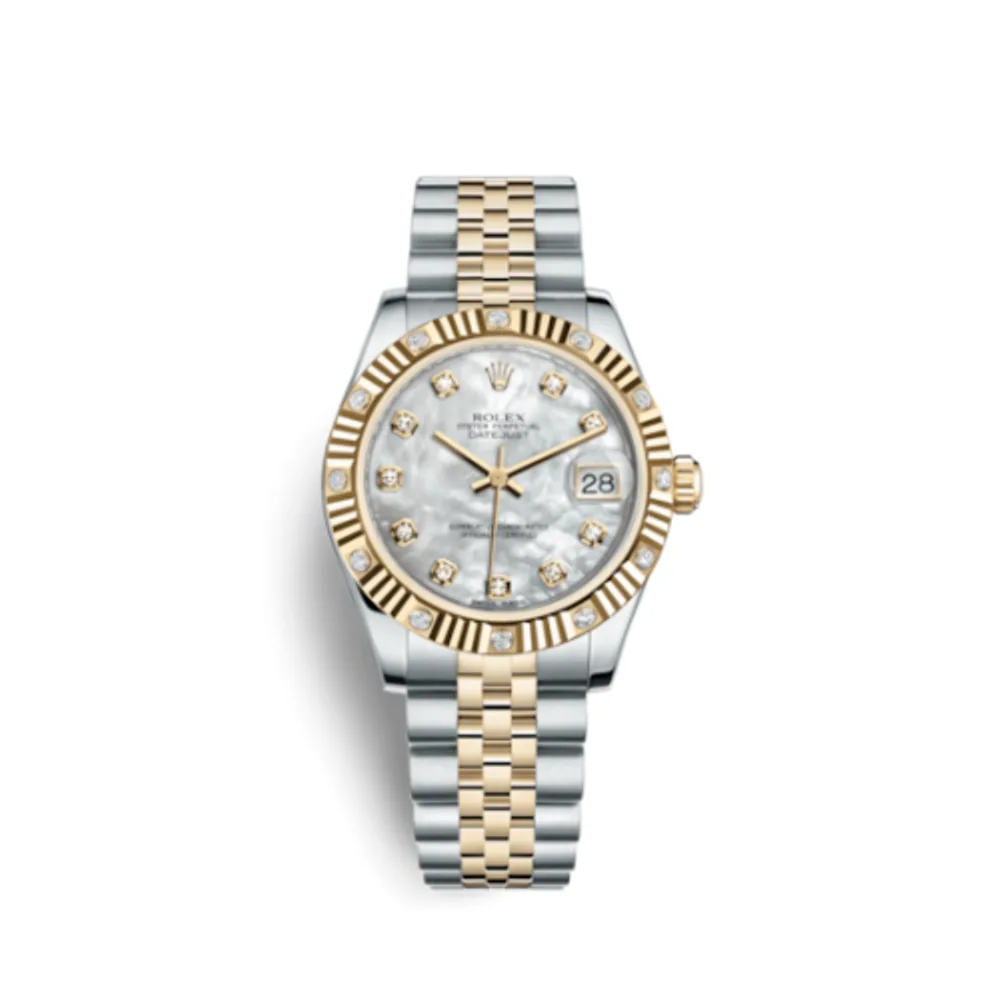 Rolex Datejust 31 Rolesor Yellow Fluted Diamond / Jubilee / MOP