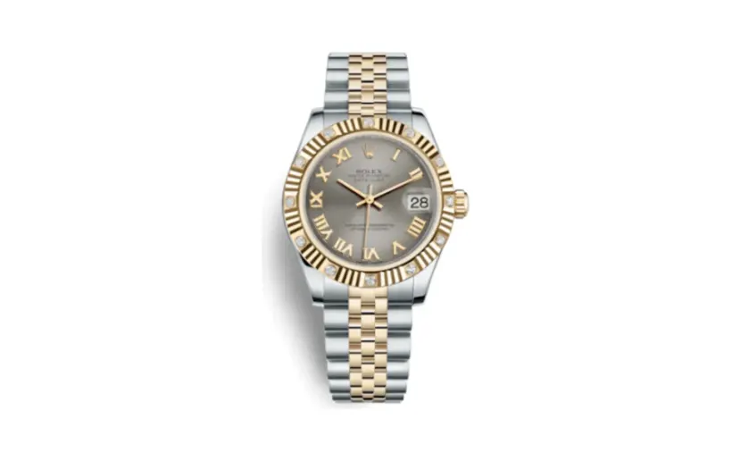 Rolex Datejust 31 Rolesor Yellow Fluted Diamond / Jubilee / Steel Roman