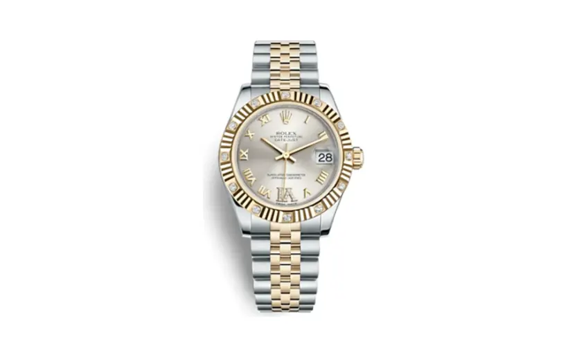 Rolex Datejust 31 Rolesor Fluted Diamond / Jubilee / Silver Roman