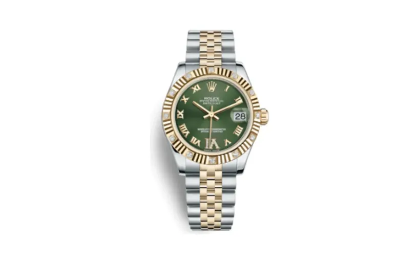 Rolex Datejust 31 Rolesor Fluted Diamond / Jubilee / Olive Roman
