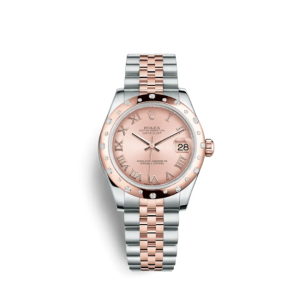 Rolex Datejust 31 Rolesor Everose Domed Diamond / Jubilee / Pink Roman
