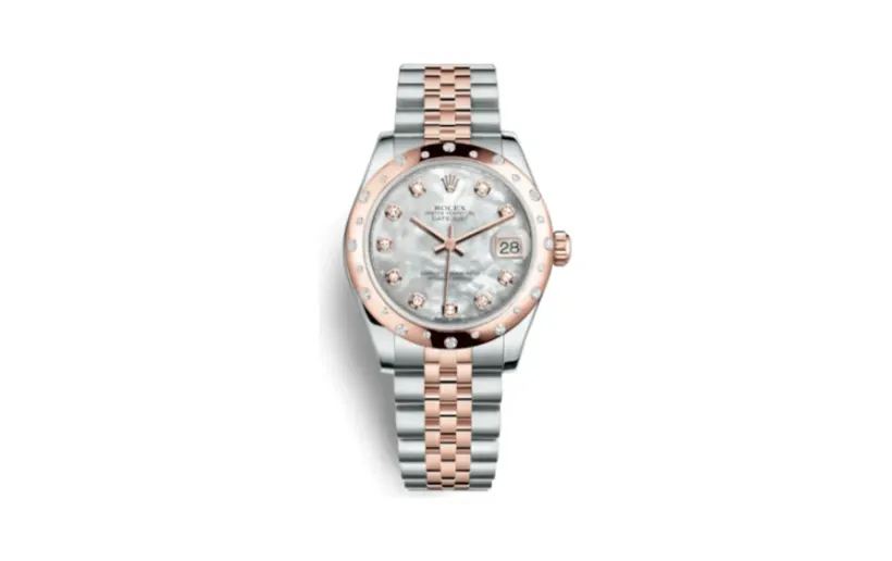 Rolex Datejust 31 Rolesor Everose Domed Diamond / Jubilee / MOP