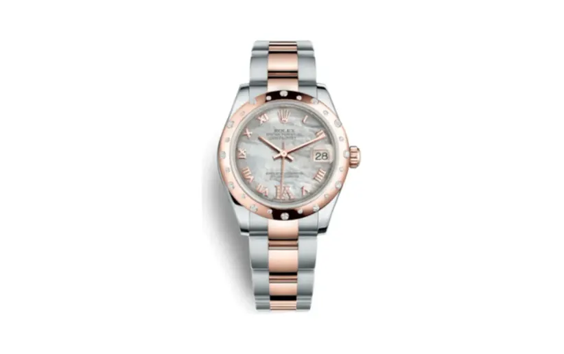 Rolex Datejust 31 Rolesor Everose Domed Diamond / Oyster / MOP Roman