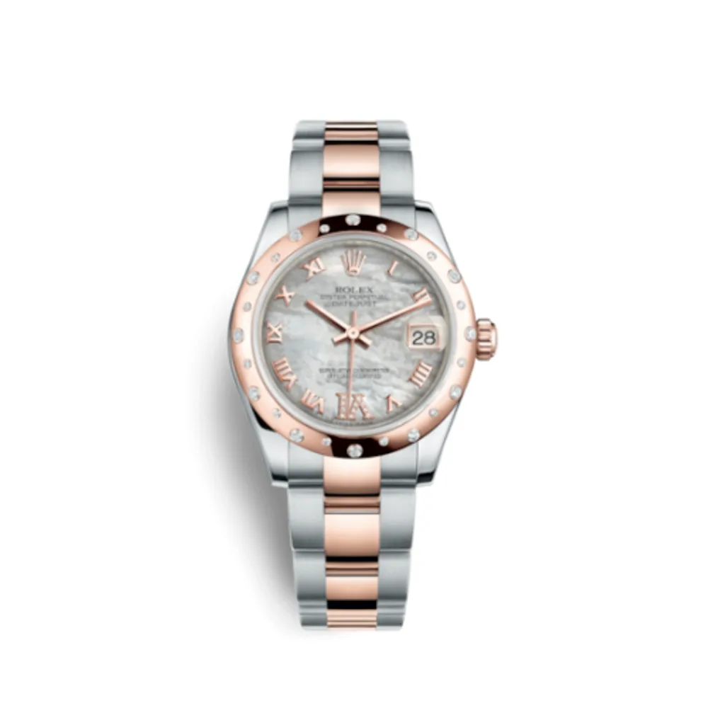 Rolex Datejust 31 Rolesor Everose Domed Diamond / Oyster / MOP Roman