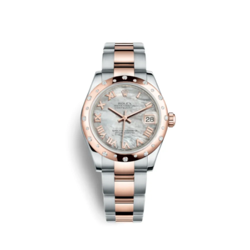 Rolex Datejust 31 Rolesor Everose Domed Diamond / Oyster / MOP Roman