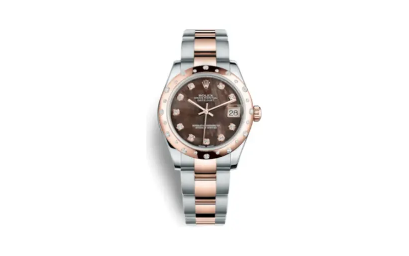 Rolex Datejust 31 Rolesor Everose Domed Diamond / Oyster / Black MOP