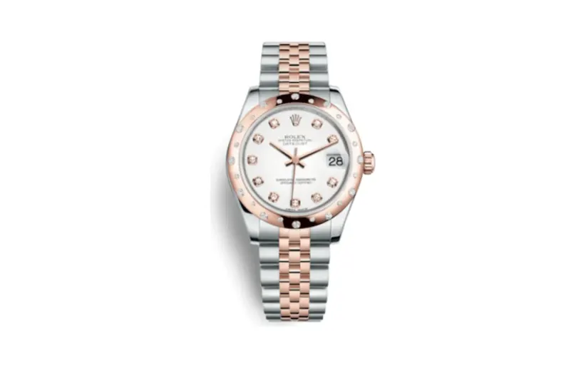 Rolex Datejust 31 Rolesor Everose Domed Diamond / Jubilee / White Diamond