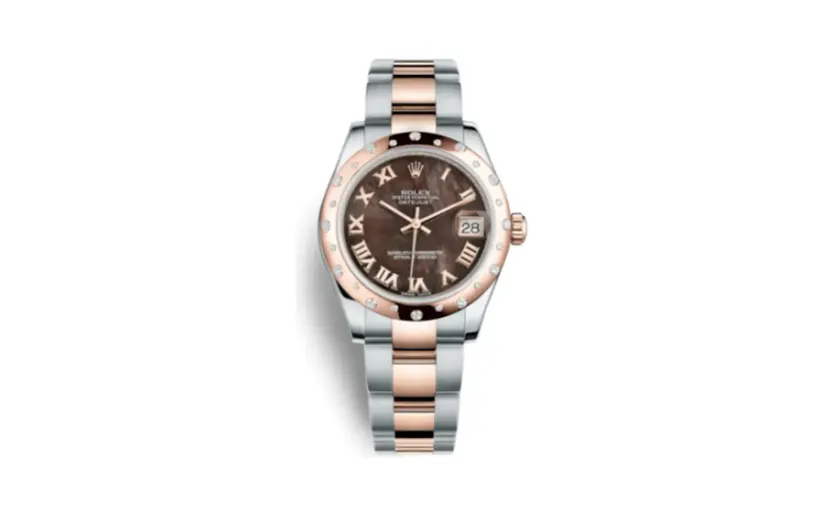 Rolex Datejust 31 Rolesor Everose Domed Diamond / Oyster / Black MOP Roman