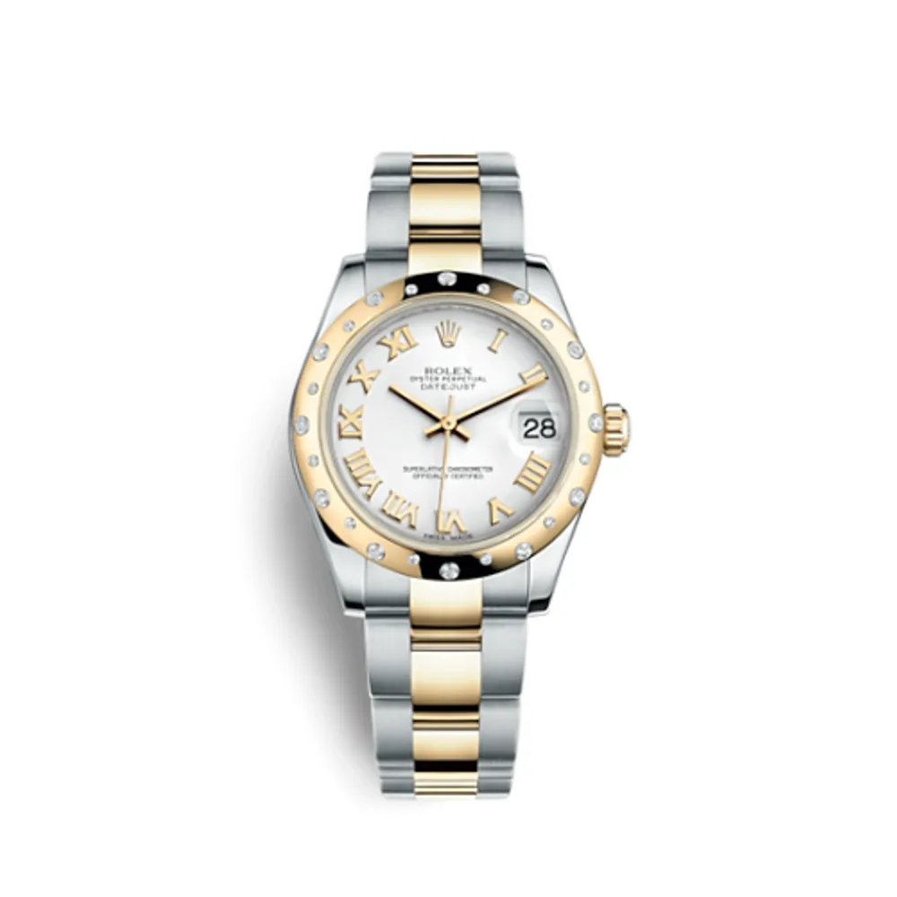 Rolex Datejust 31 Rolesor Yellow Domed Diamond / Oyster / White Roman