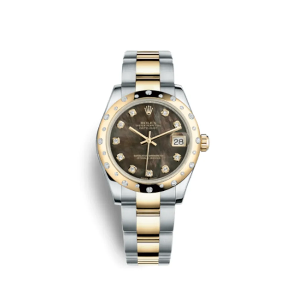 Rolex Datejust 31 Rolesor Yellow Domed Diamond / Oyster / Black MOP