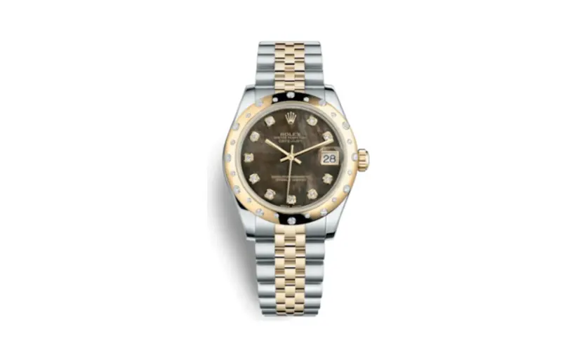 Rolex Datejust 31 Rolesor Yellow Domed Diamond / Jubilee / Black MOP