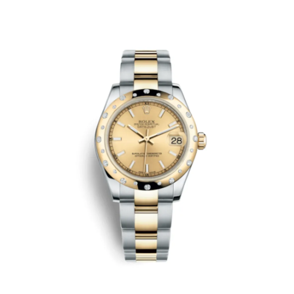 Rolex Datejust 31 Rolesor Yellow Domed Diamond / Oyster / Champagne