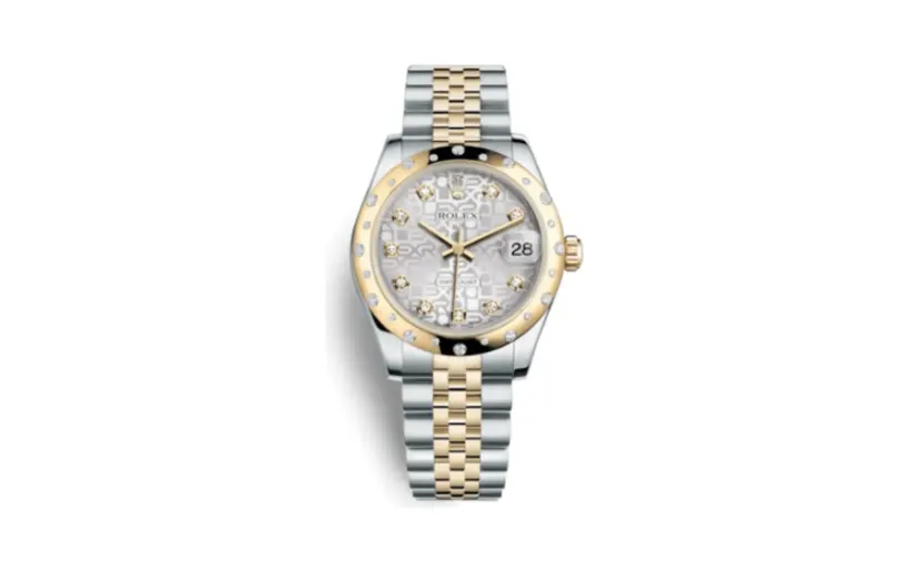 Rolex Datejust 31 Rolesor Yellow Domed Diamond / Jubilee / Silver Computer