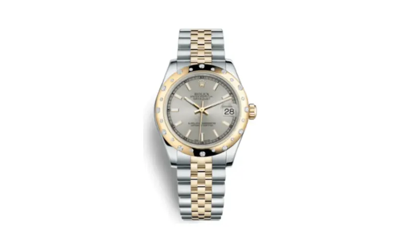 Rolex Datejust 31 Rolesor Yellow Domed Diamond / Jubilee / Silver