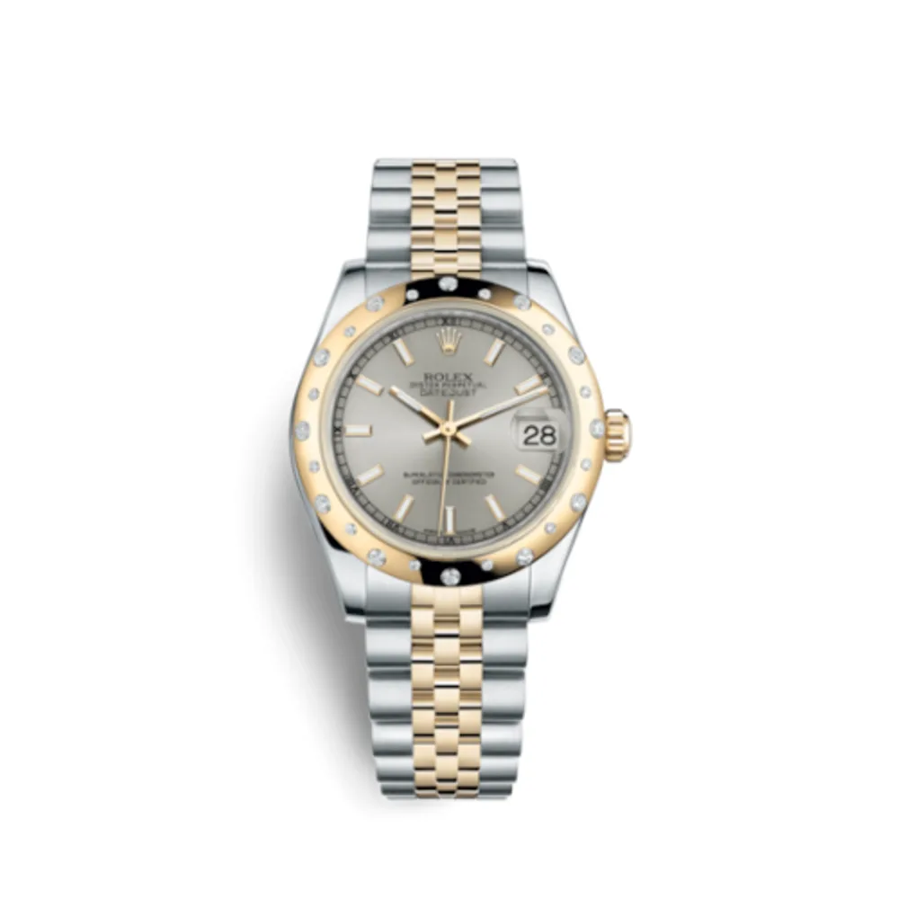 Rolex Datejust 31 Rolesor Yellow Domed Diamond / Jubilee / Silver