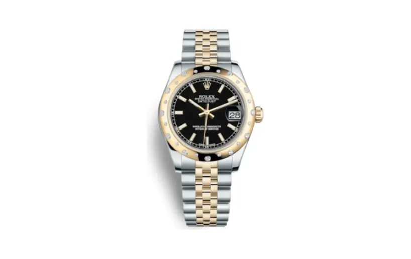Rolex Datejust 31 Rolesor Yellow Domed Diamond / Jubilee / Black