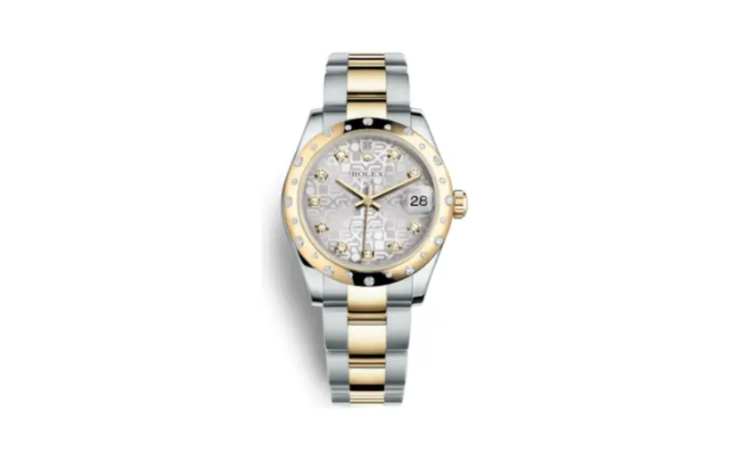 Rolex Datejust 31 Rolesor Yellow Domed Diamond / Oyster / Silver Computer