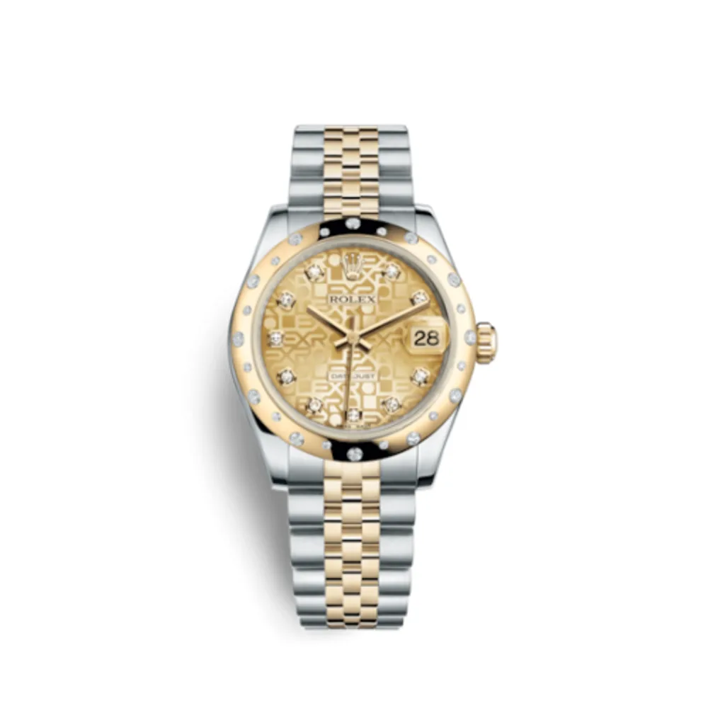 Rolex Datejust 31 Rolesor Yellow Domed Diamond / Jubilee / Champagne Computer