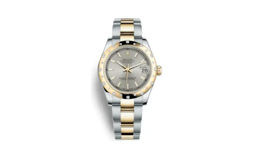 Rolex Datejust 31 Rolesor Yellow Domed Diamond / Oyster / Silver