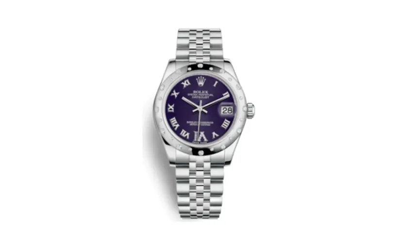 Rolex Datejust 31 Stainless Steel Domed Diamond / Jubilee / Purple - Roman
