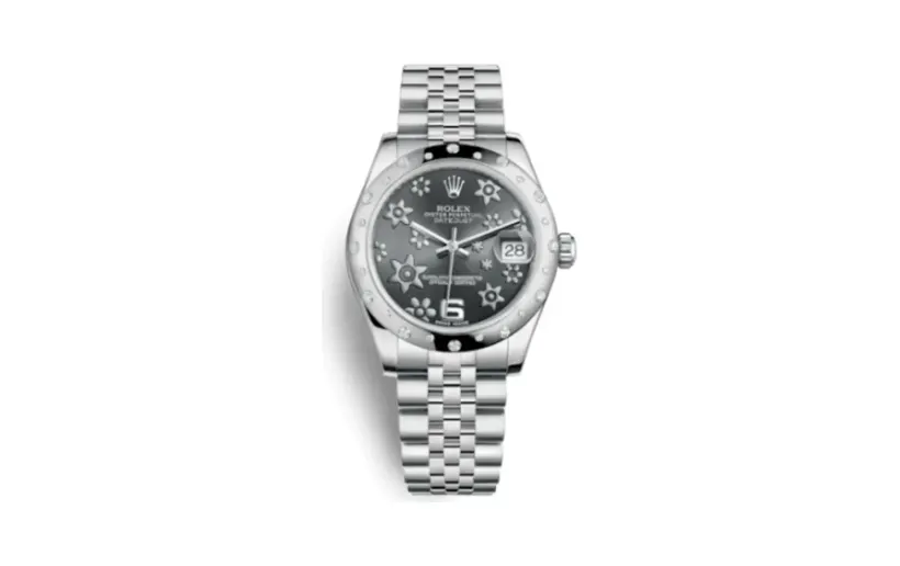 Rolex Datejust 31 Stainless Steel Domed Diamond / Jubilee / Dark Rhodium Floral