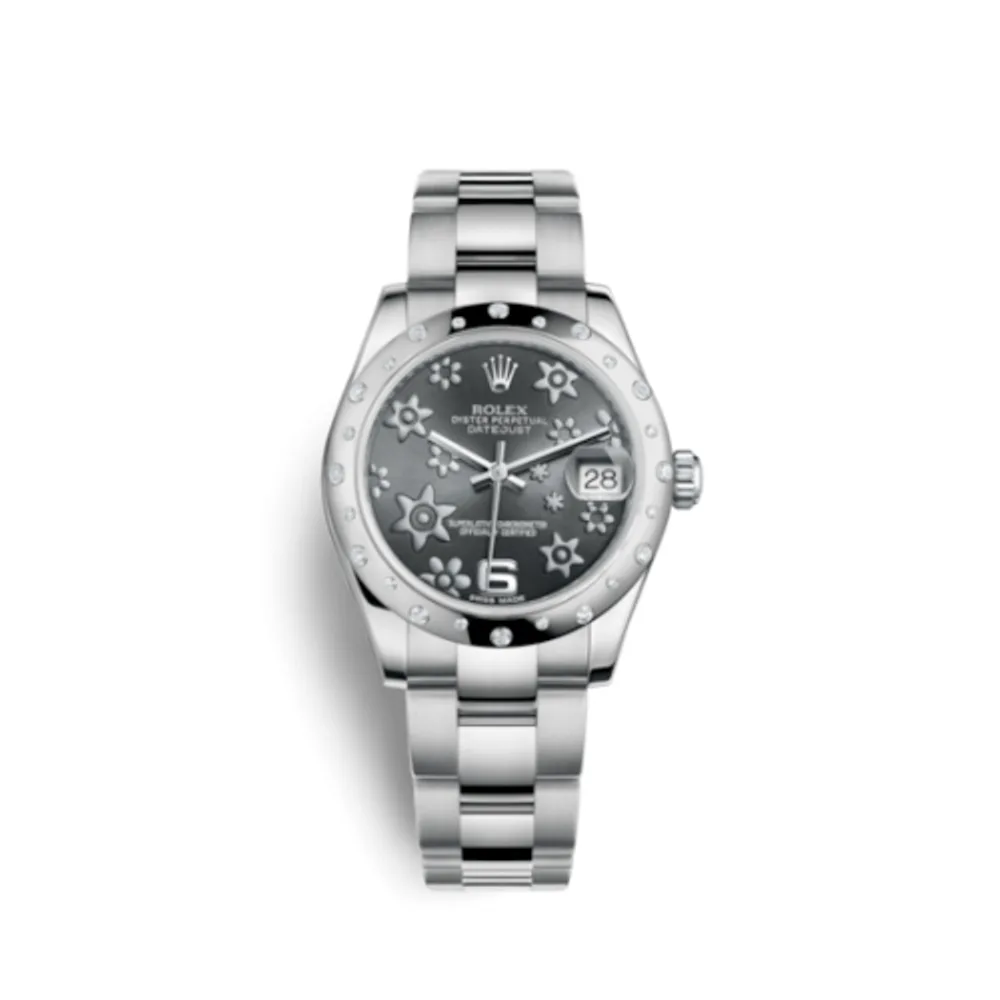 Rolex Datejust 31 Stainless Steel Domed Diamond / Oyster / Dark Rhodium Floral