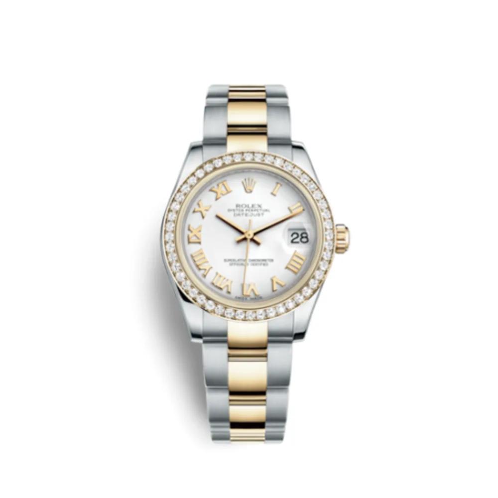 Rolex Datejust 31 Rolesor Yellow Diamond / Oyster / White Roman