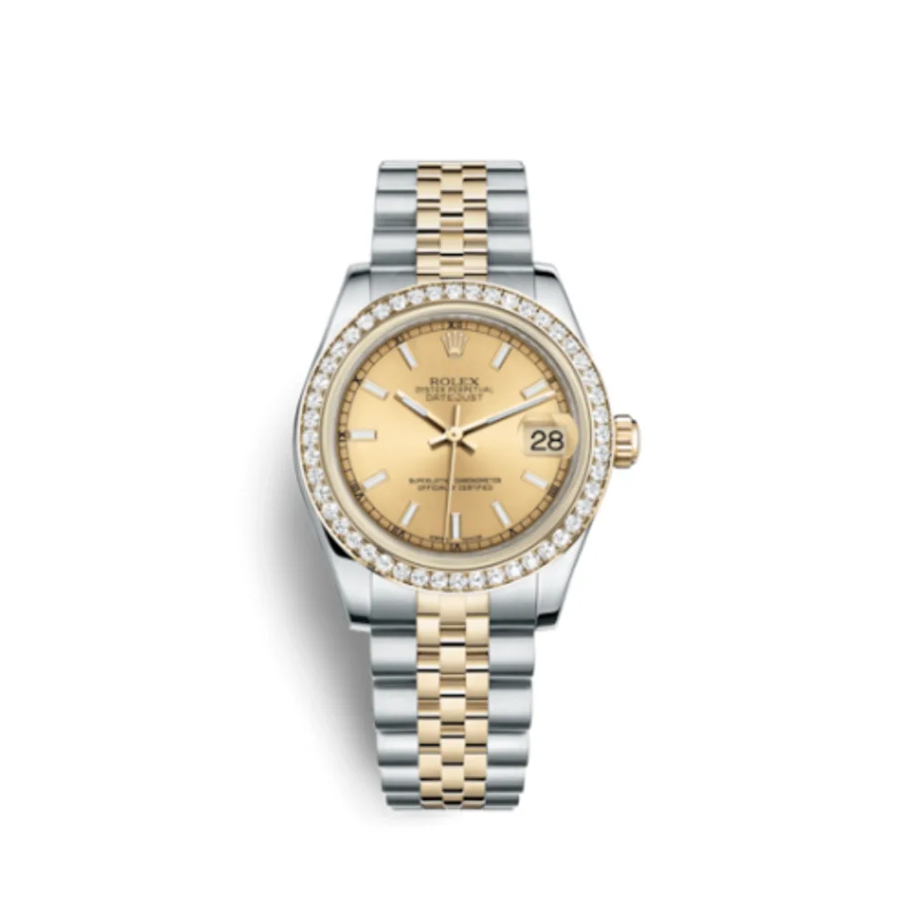 Rolex Datejust 31 Rolesor Yellow Diamond / Jubilee / Champagne
