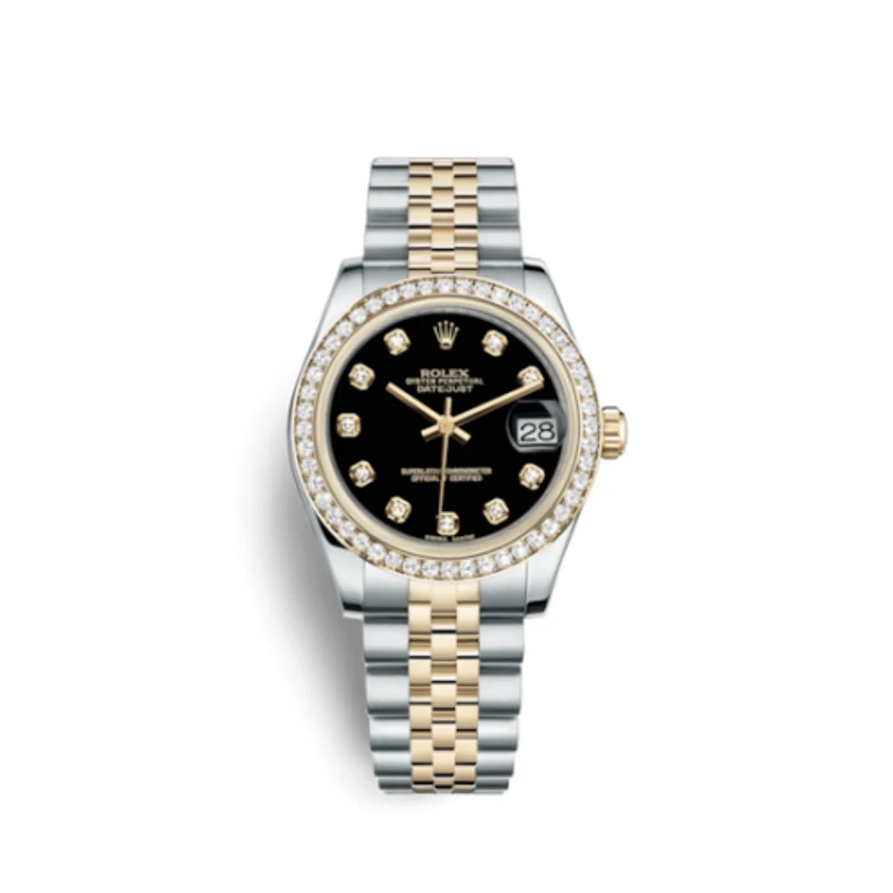Rolex Datejust 31 Rolesor Yellow Diamond / Jubilee / Black Diamond