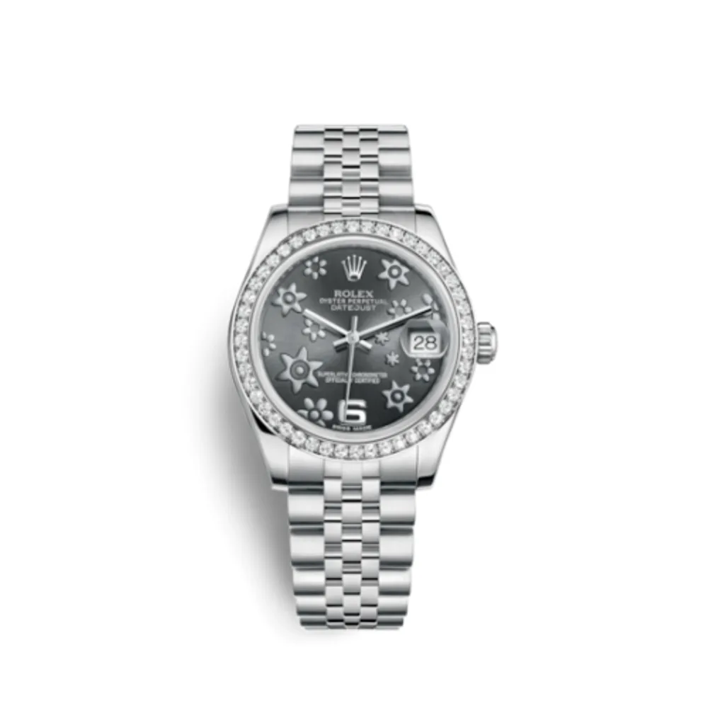 Rolex Datejust 31 Stainless Steel Diamond / Jubilee / Dark Rhodium Floral