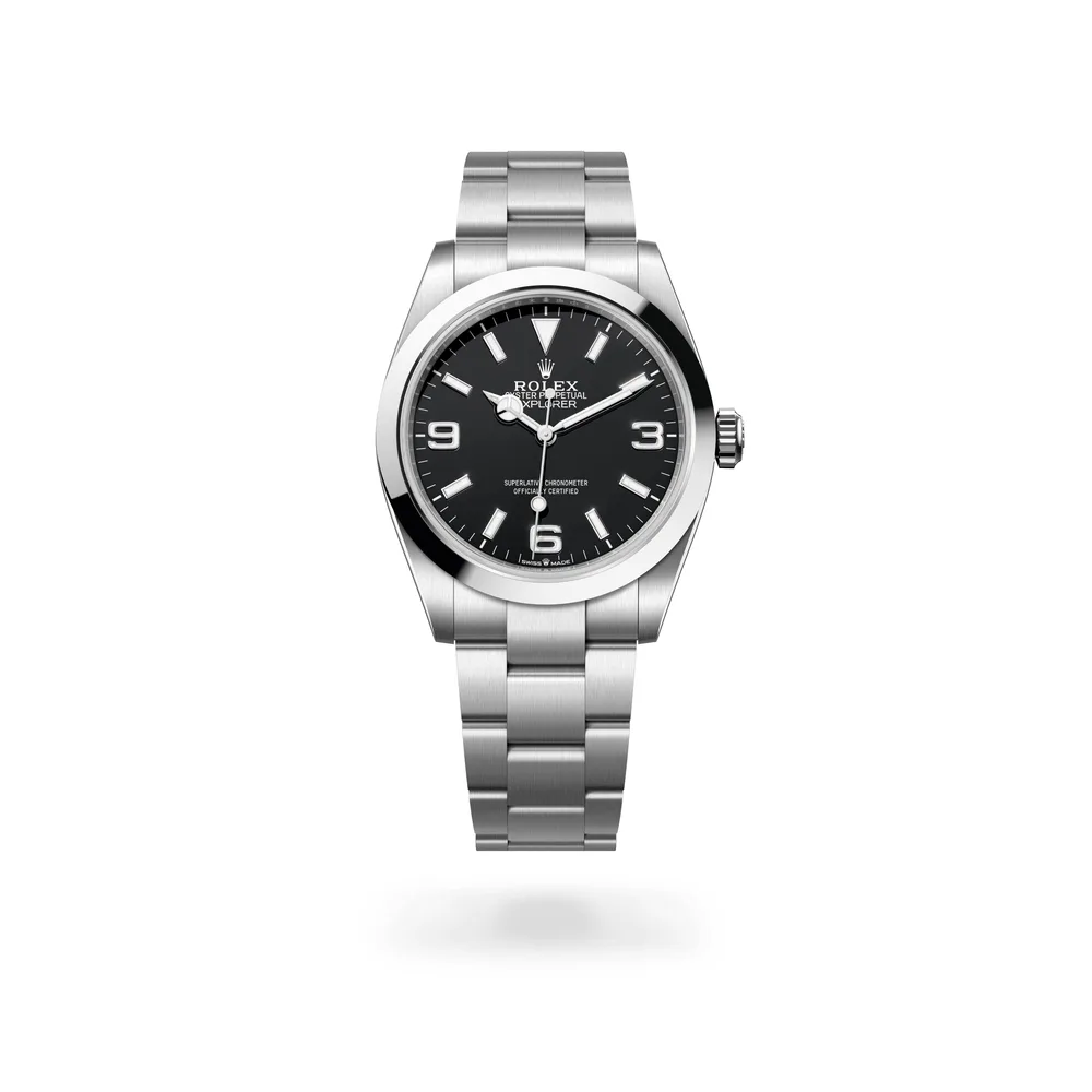 Rolex Oyster Perpetual Explorer 40, Oystersteel, Black dial