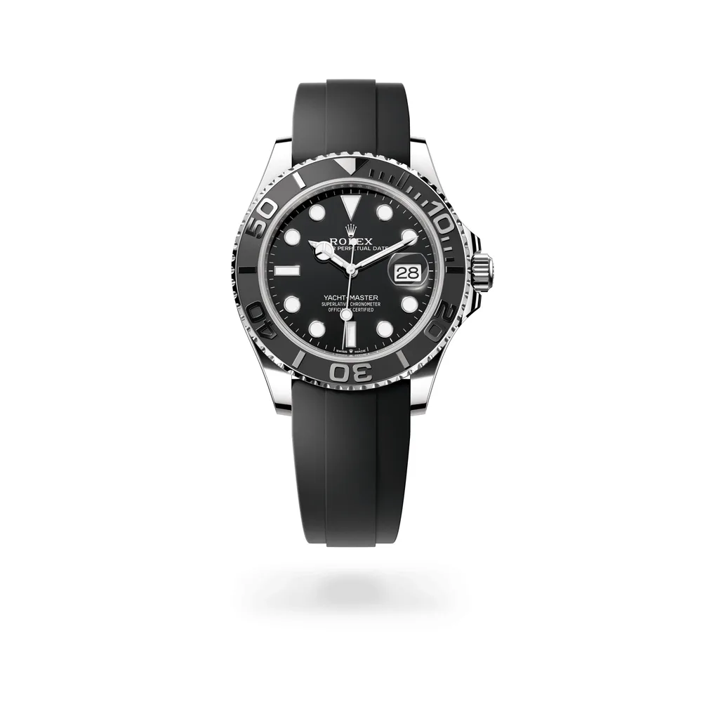 Rolex Oyster Perpetual Yacht-Master 42, 18 kt white gold, Black dial
