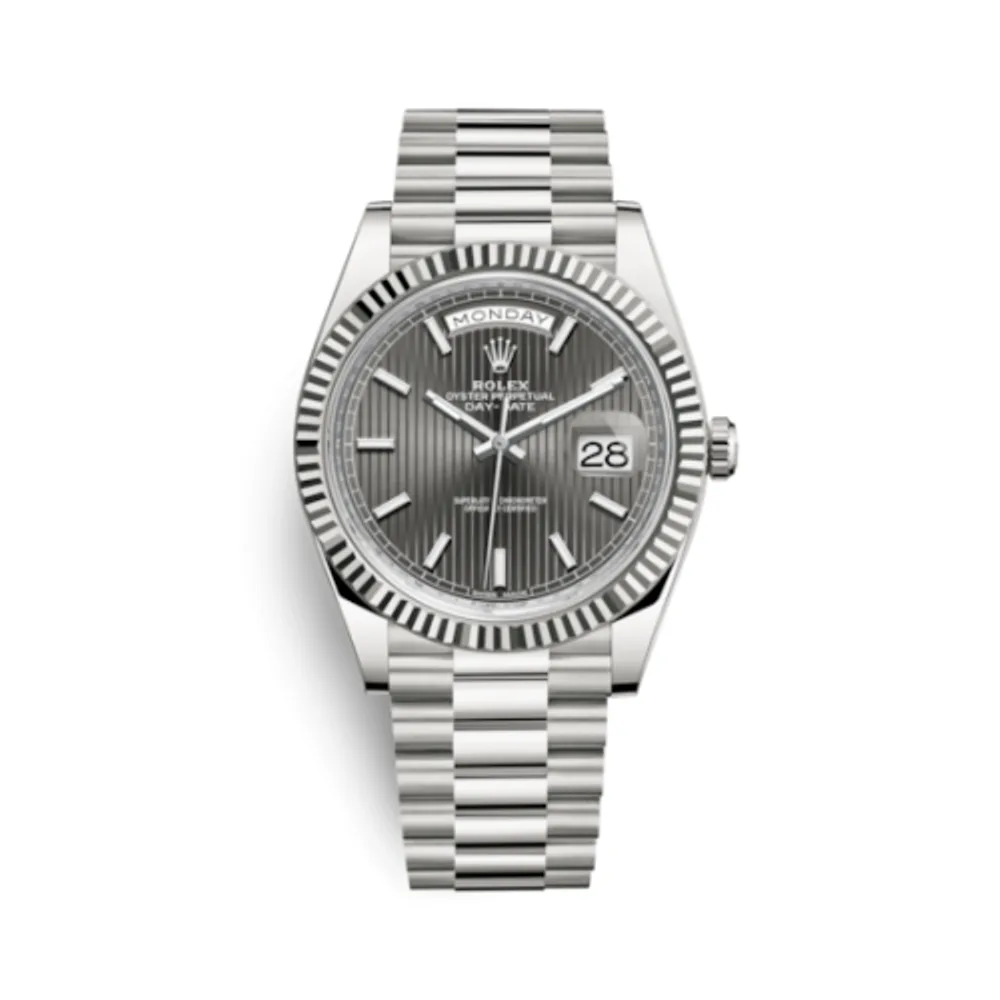 Rolex Day-Date 40 White Gold / Dark Rhodium Tuxedo