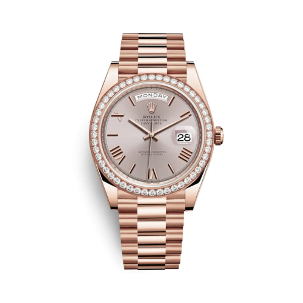 Rolex Day-Date 40 Everose - Diamond / Sundust - Roman