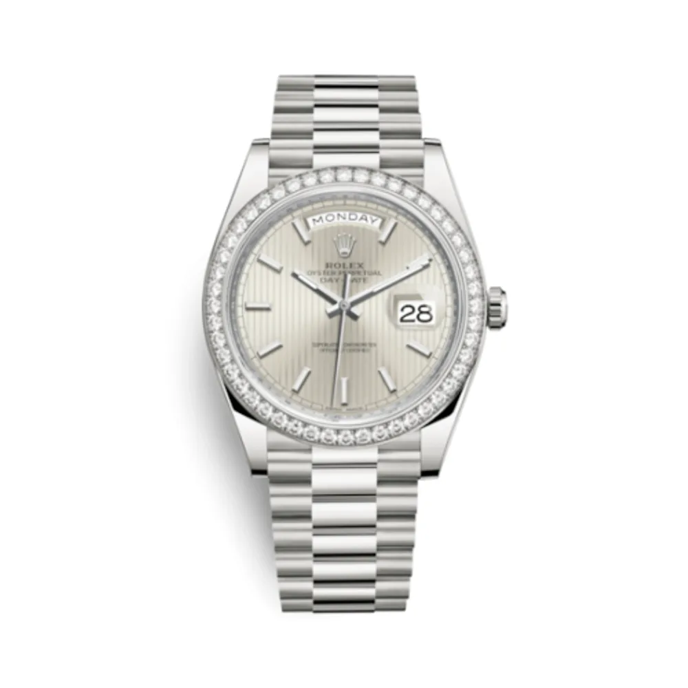 Rolex Day-Date 40 White Gold - Diamond / Silver Tuxedo