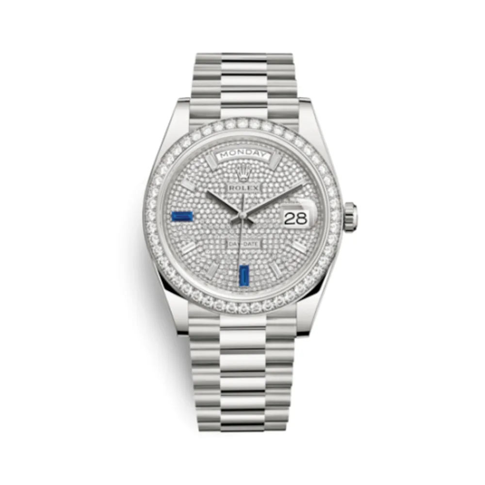 Rolex Day-Date 40 White Gold - Diamond / Paved