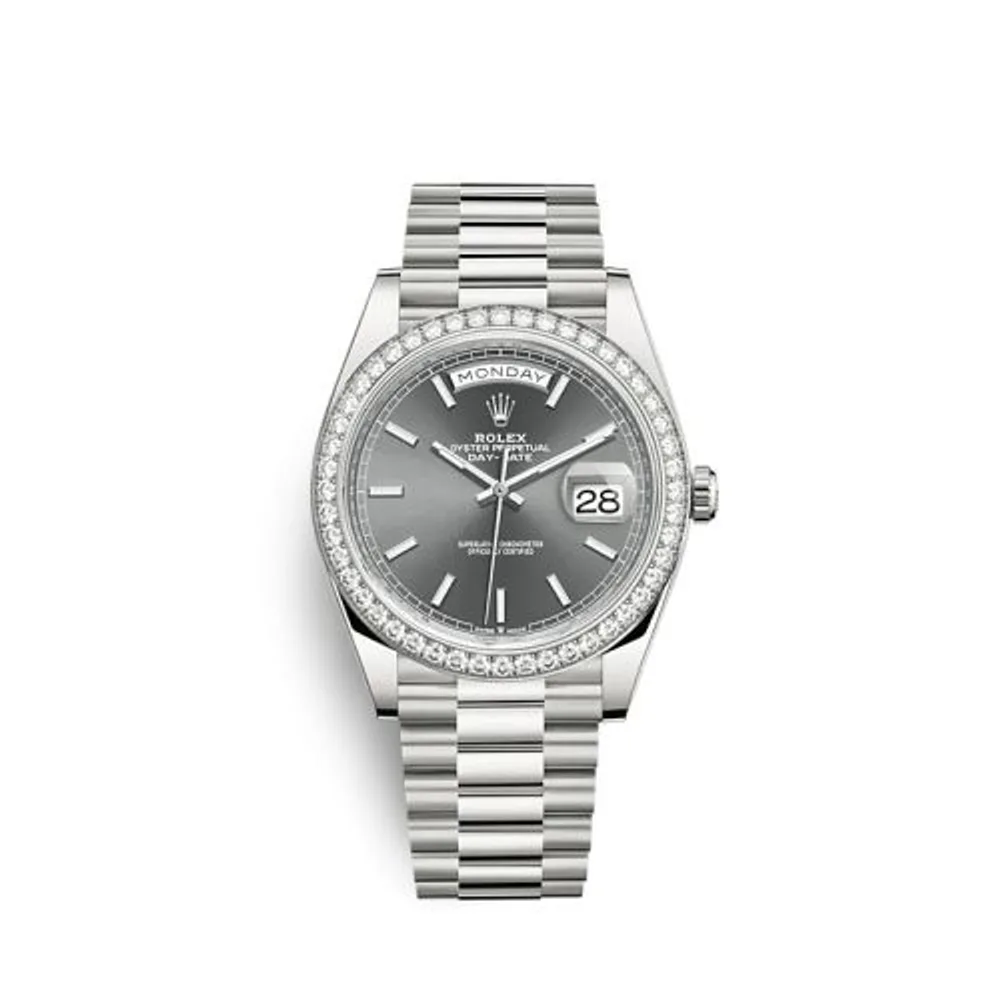 Rolex Day-Date 40 White Gold - Diamond / Grey
