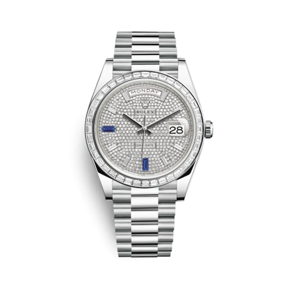 Rolex Day-Date 40 Platinum - Baguette / Paved - Baguette