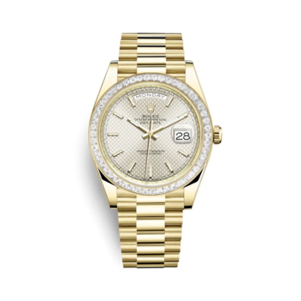 Rolex Day-Date 40 Yellow Gold - Baguette / Silver
