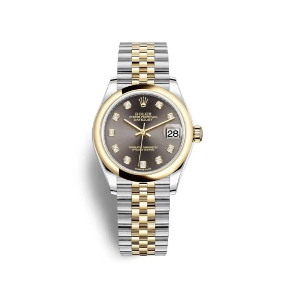 Rolex Datejust 31 Stainless Steel / Yellow Gold / Domed / Grey - Diamond / Jubilee