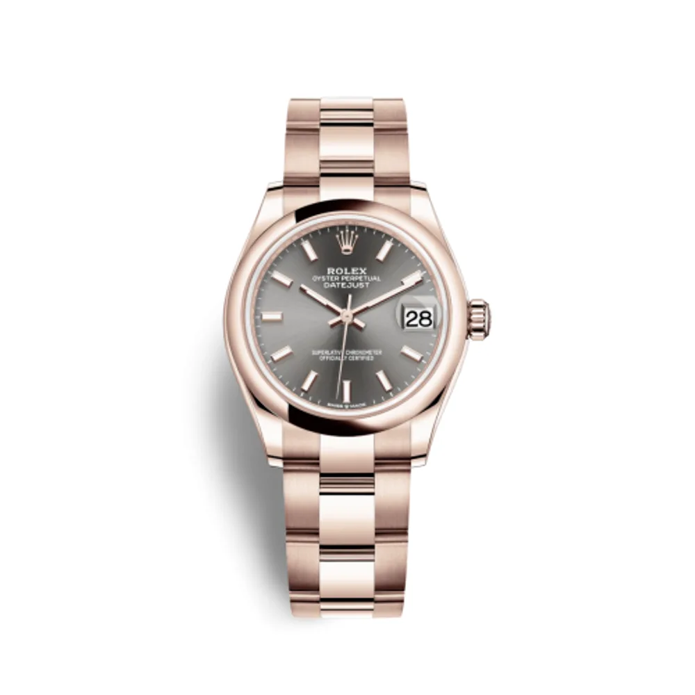 Rolex Datejust 31 Rose Gold / Domed / Grey / Oyster
