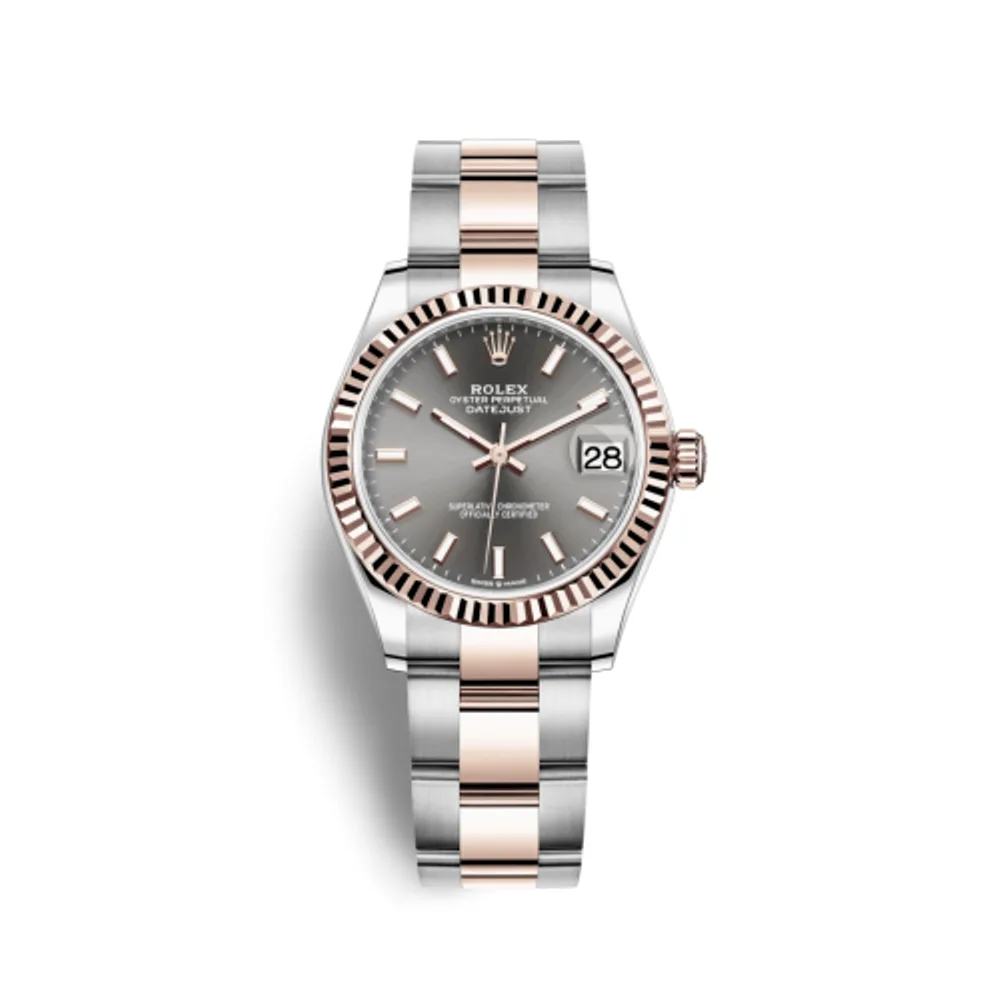 Rolex Datejust 31 Stainless Steel/ Rose Gold / Fluted / Grey / Oyster
