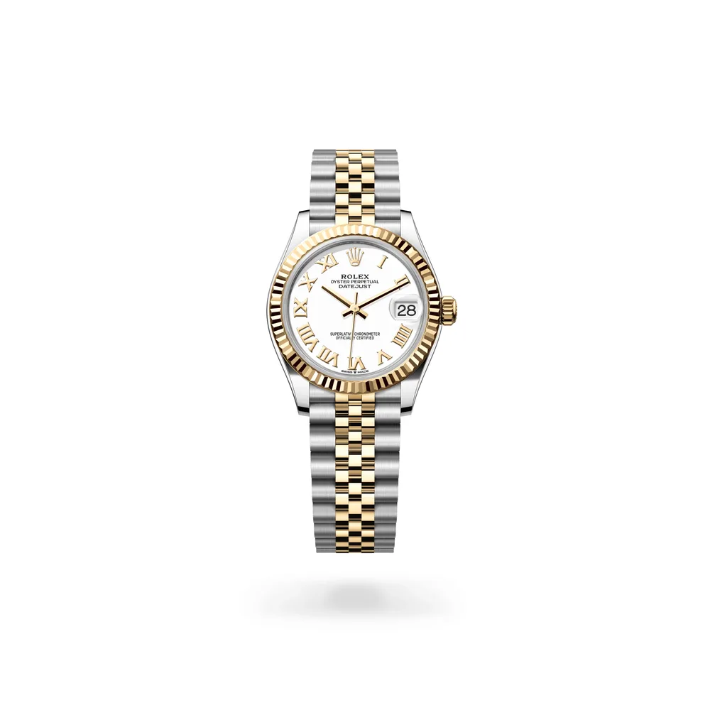 Rolex Datejust 31 Oyster, 31 mm, Oystersteel and yellow gold, Yellow Rolesor, White lacquer dial